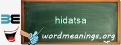 WordMeaning blackboard for hidatsa